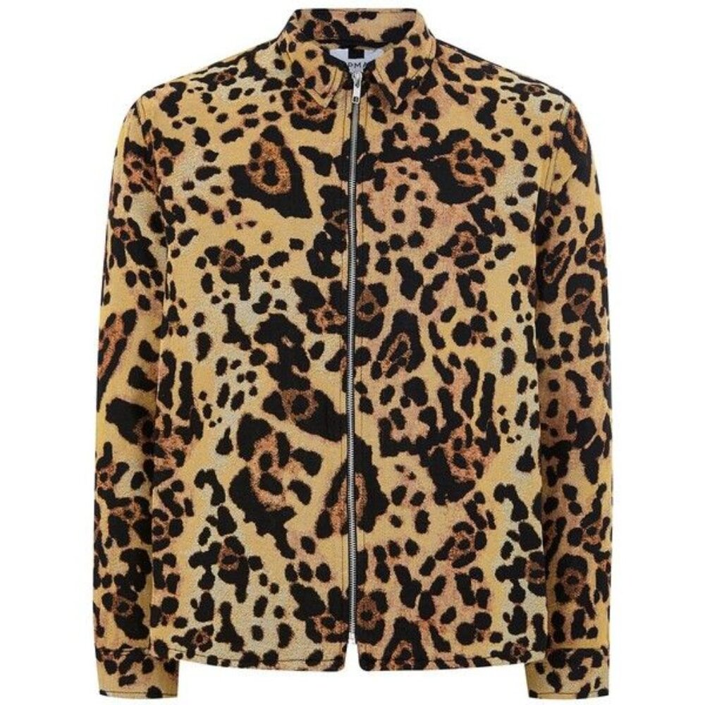 Vintage Topman 2016 leopard print zip jacket - early product sample (S)